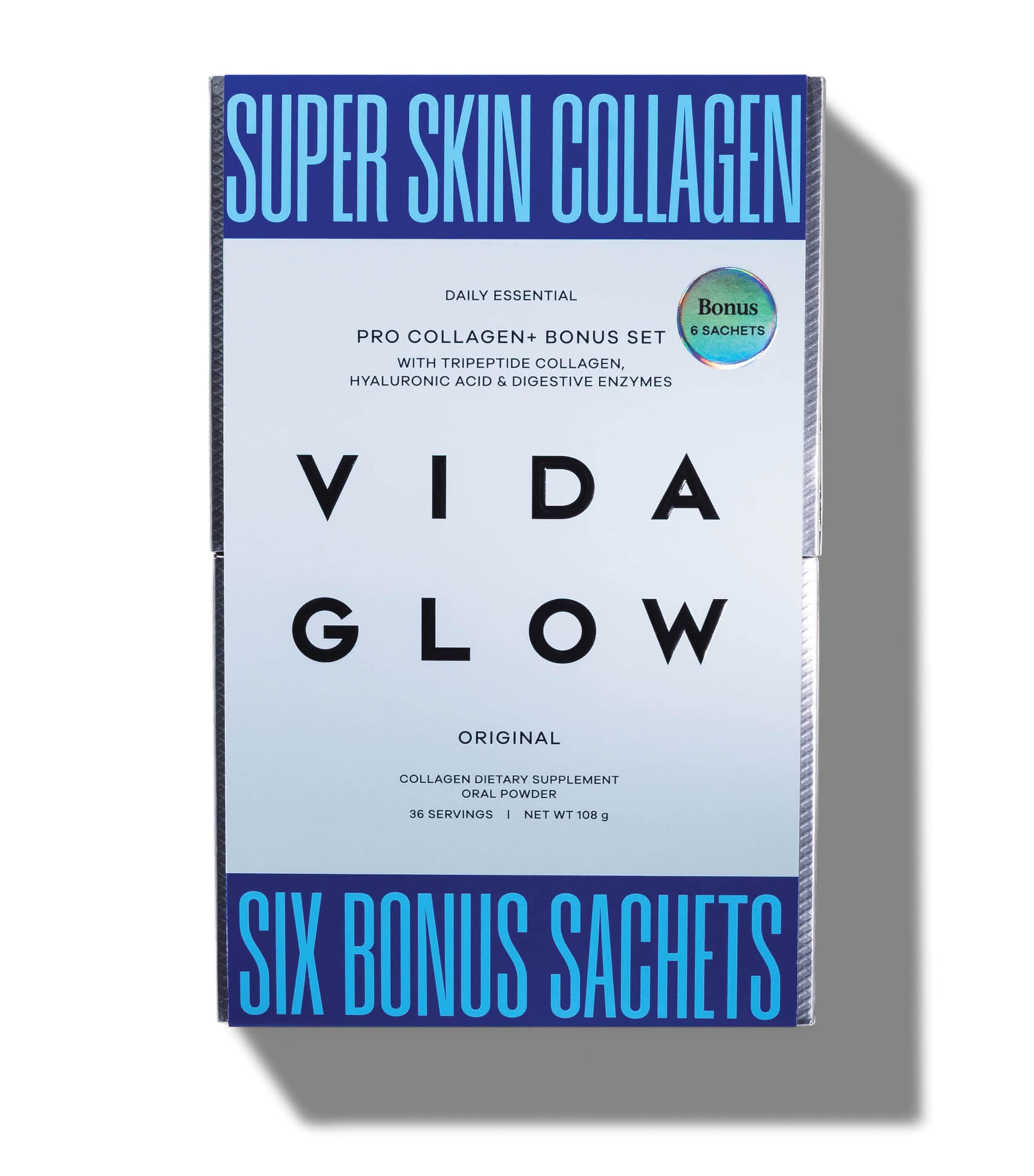 Vida Glow Super Skin Collagen Pro Collagen+ Bonus Set (36 x 3g)