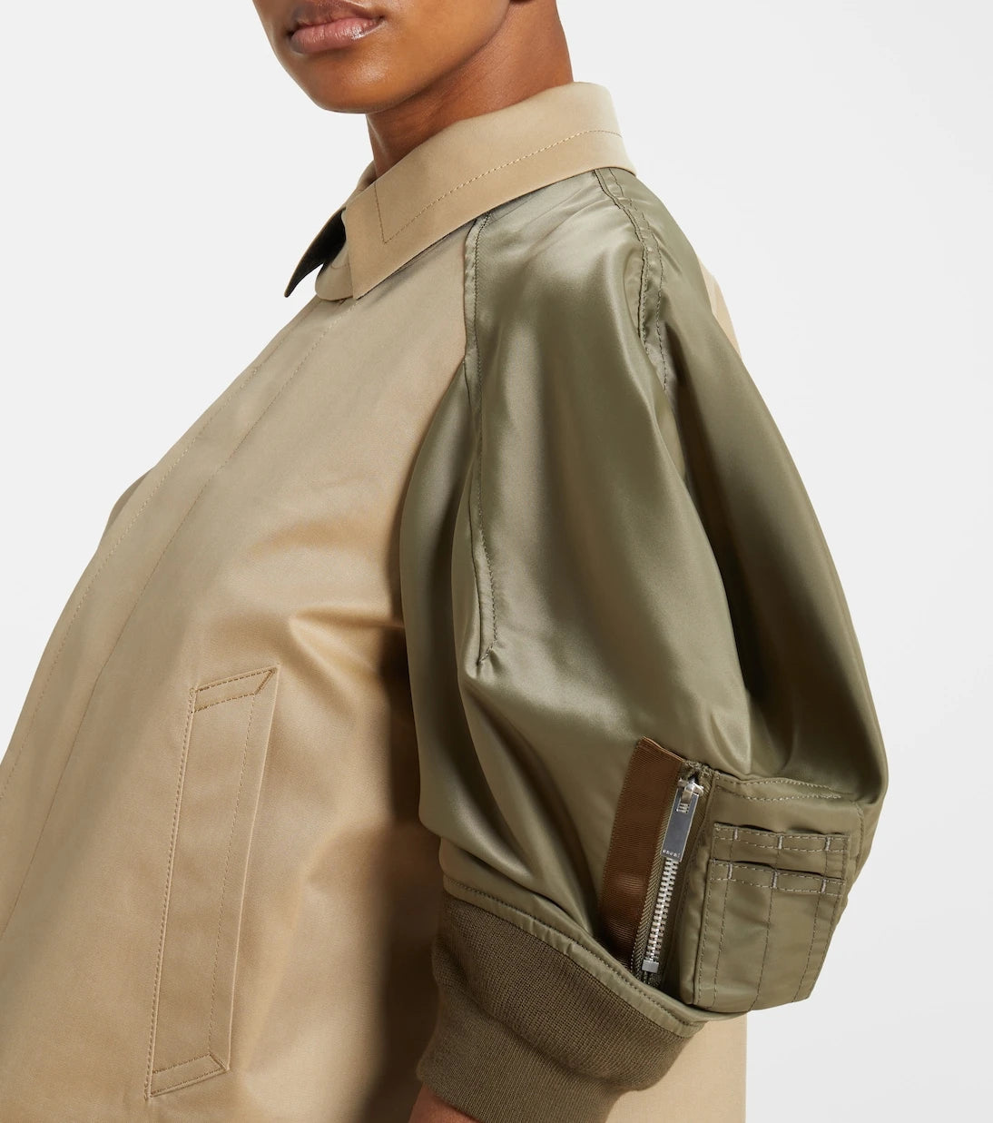 Sacai - Paneled cotton-blend jacket