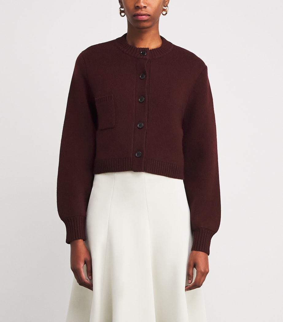 Almada Label Burgundy Wool-Cashmere Zozo Cardigan