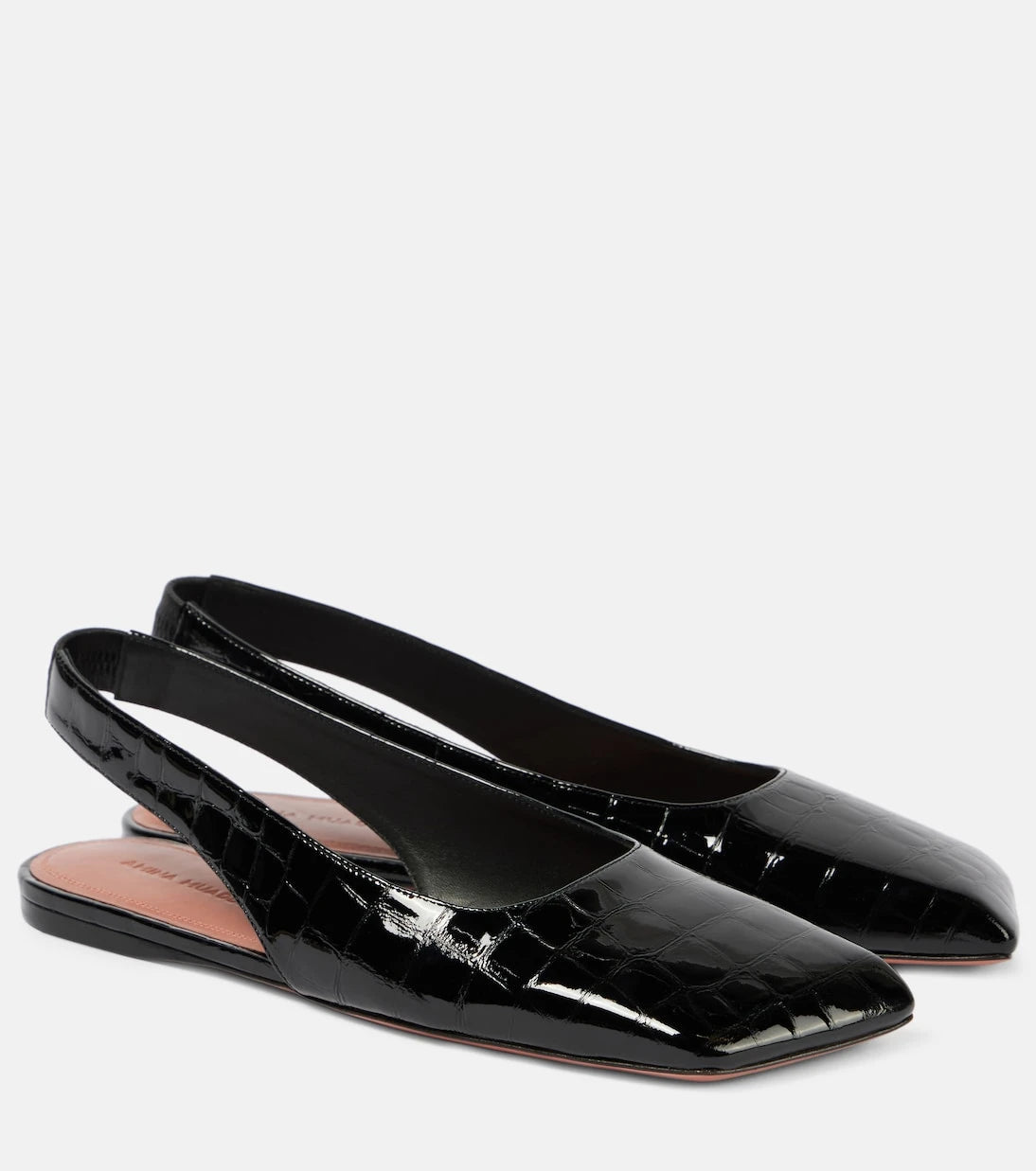 Amina Muaddi - Ane patent leather slingback flats