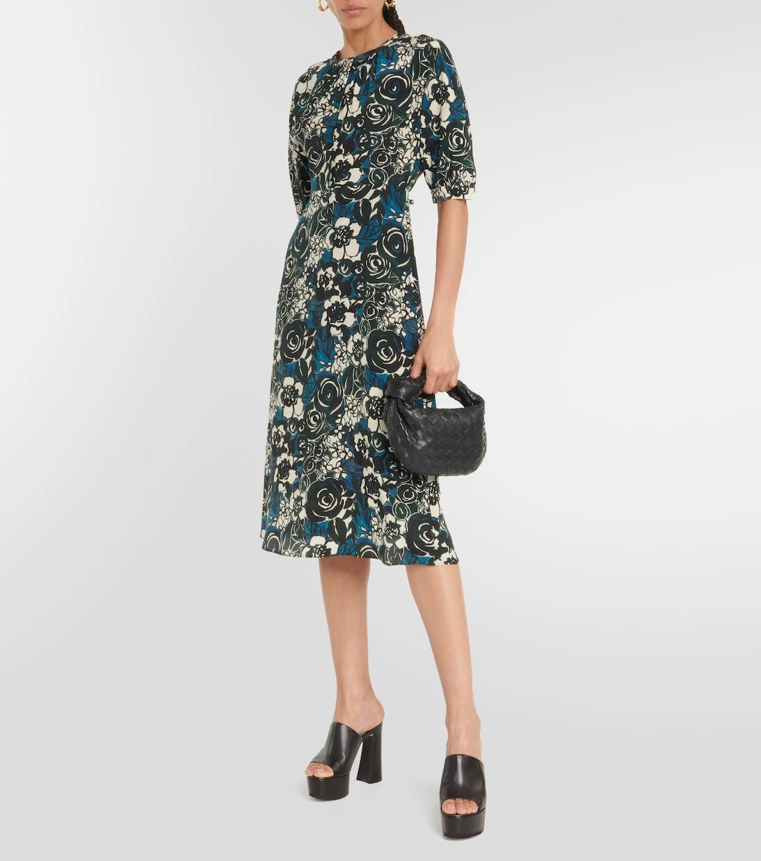 'S Max Mara - Bronzo floral silk crêpe midi dress