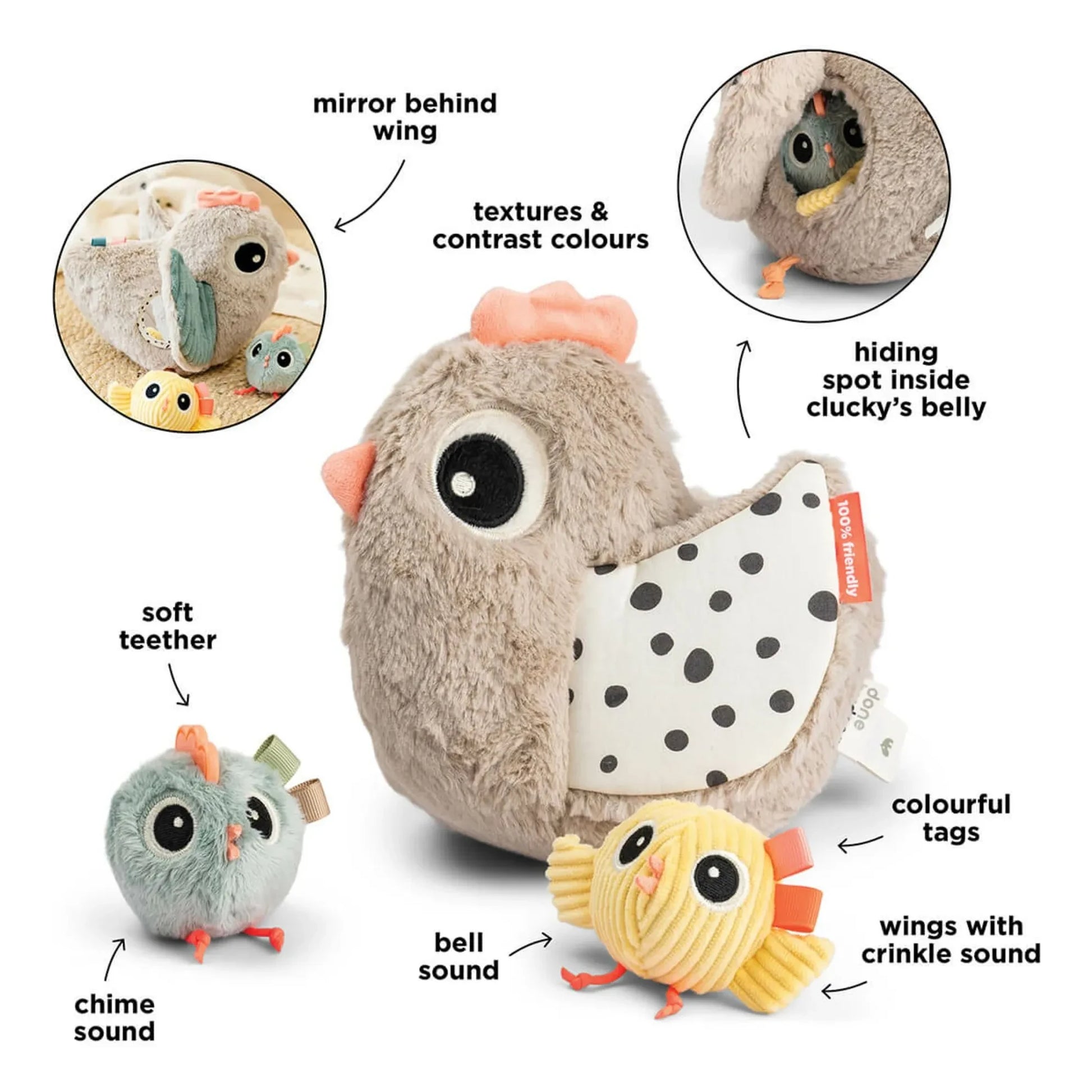 Done by deer - Clucky hide-and-seek toy | Sand