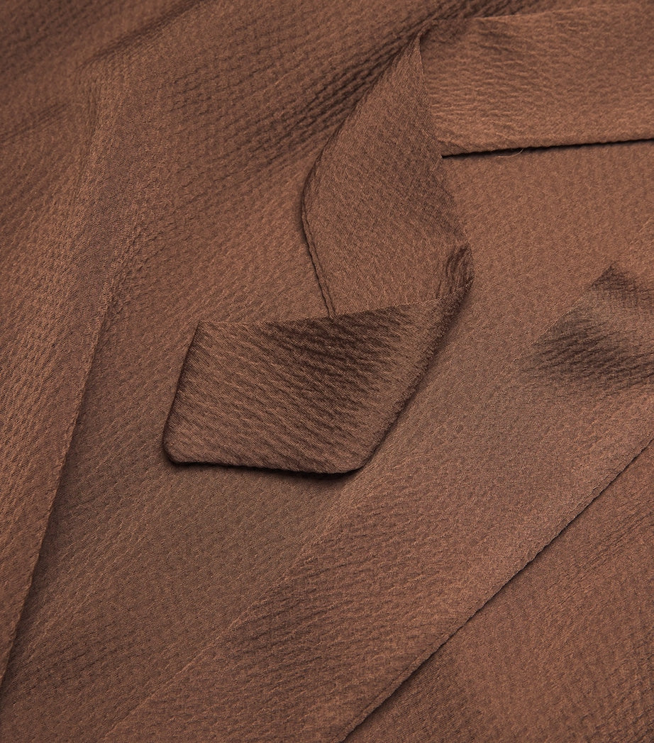 Edeline Lee Brown Charmeuse Tied Blouse