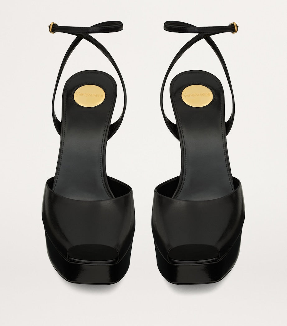 Black Leather La Scandale Platform Sandals 85
