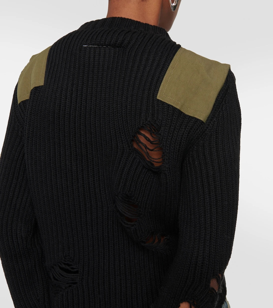 MM6 Maison Margiela - Distressed cotton and wool sweater