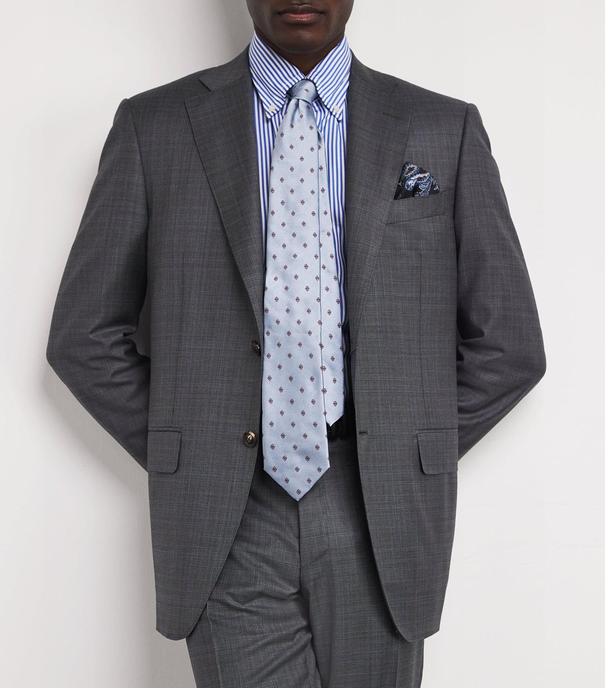 Silk Paisley Print Pocket Square