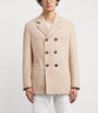 Eleventy Beige Wool Double-Breasted Pea Coat