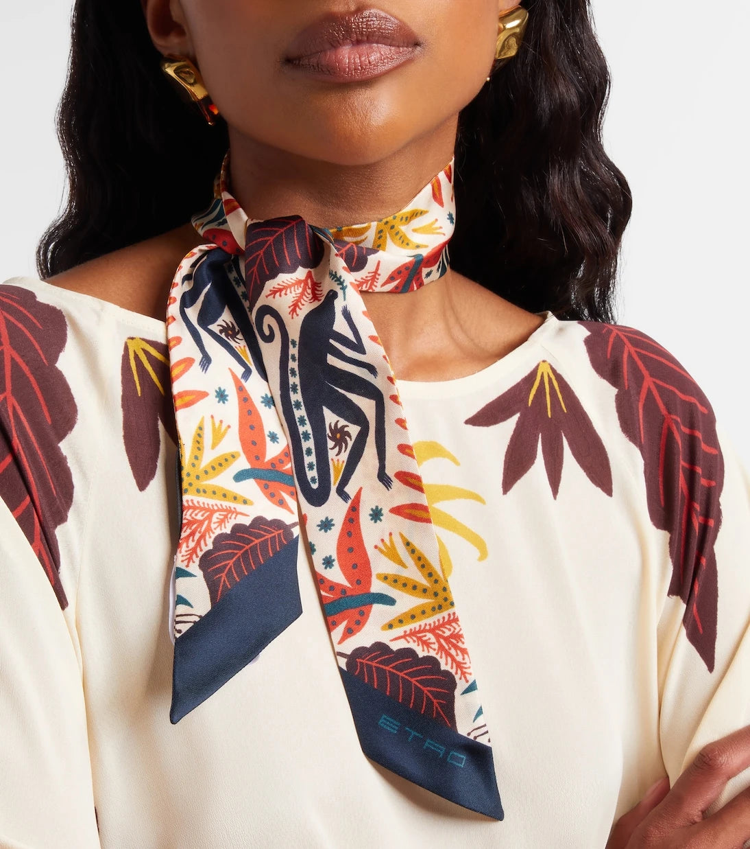 Etro - Printed silk twill scarf