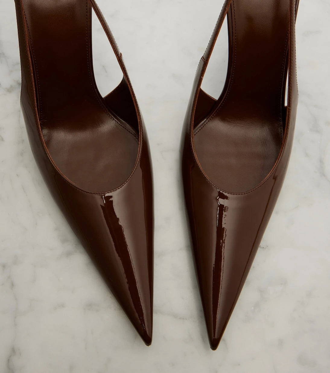 Saint Laurent - Guermantes patent leather slingback pumps