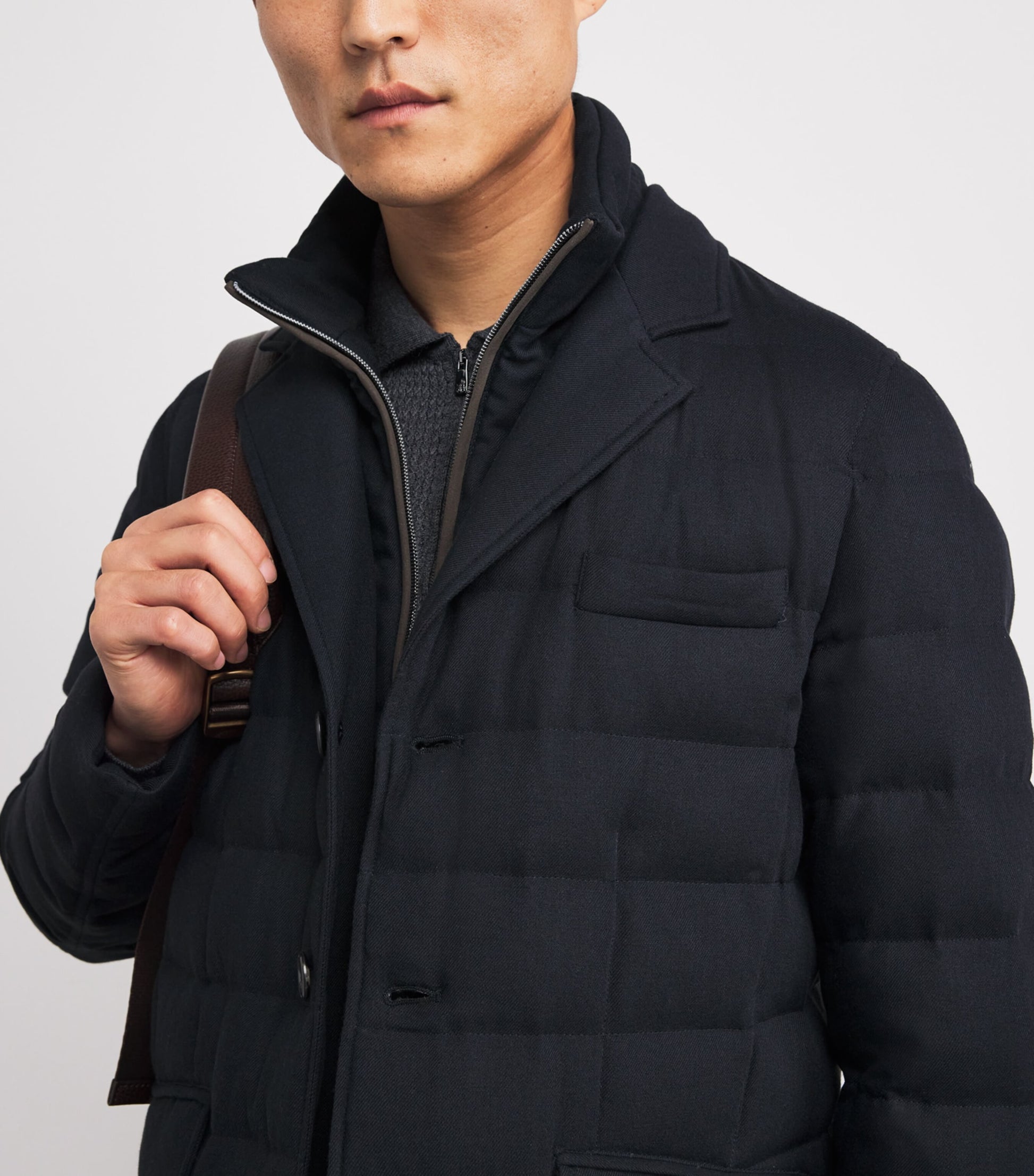 Navy Bib-Detail Norfolk Blazer