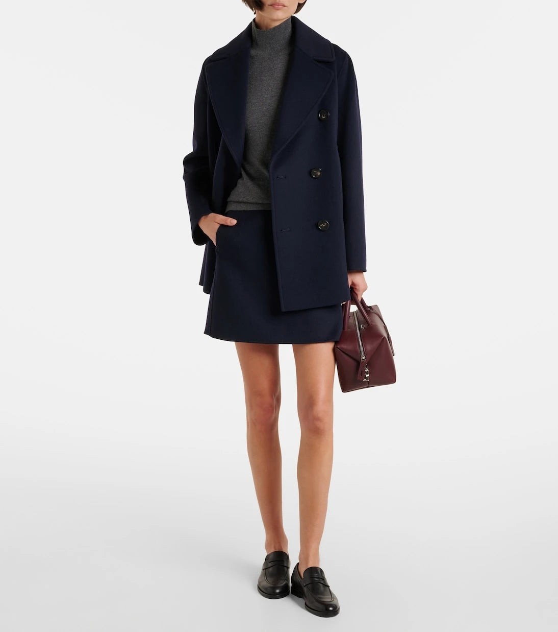S Max Mara - تنورة ضيقة من صوف المارينو البكر