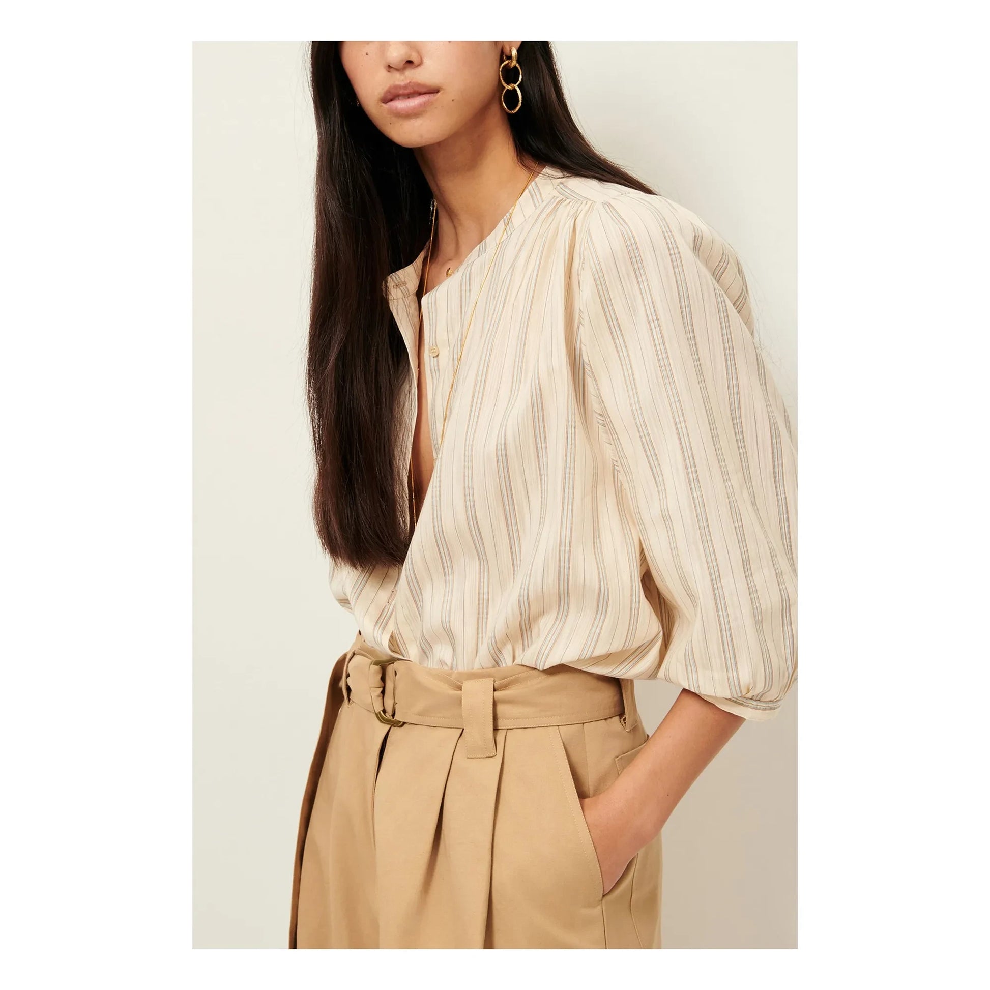 Sessùn - Blouse A View Stripes | Light blue