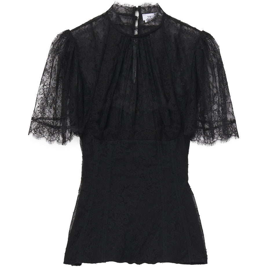 McQueen Black Lace-Detail Blouse