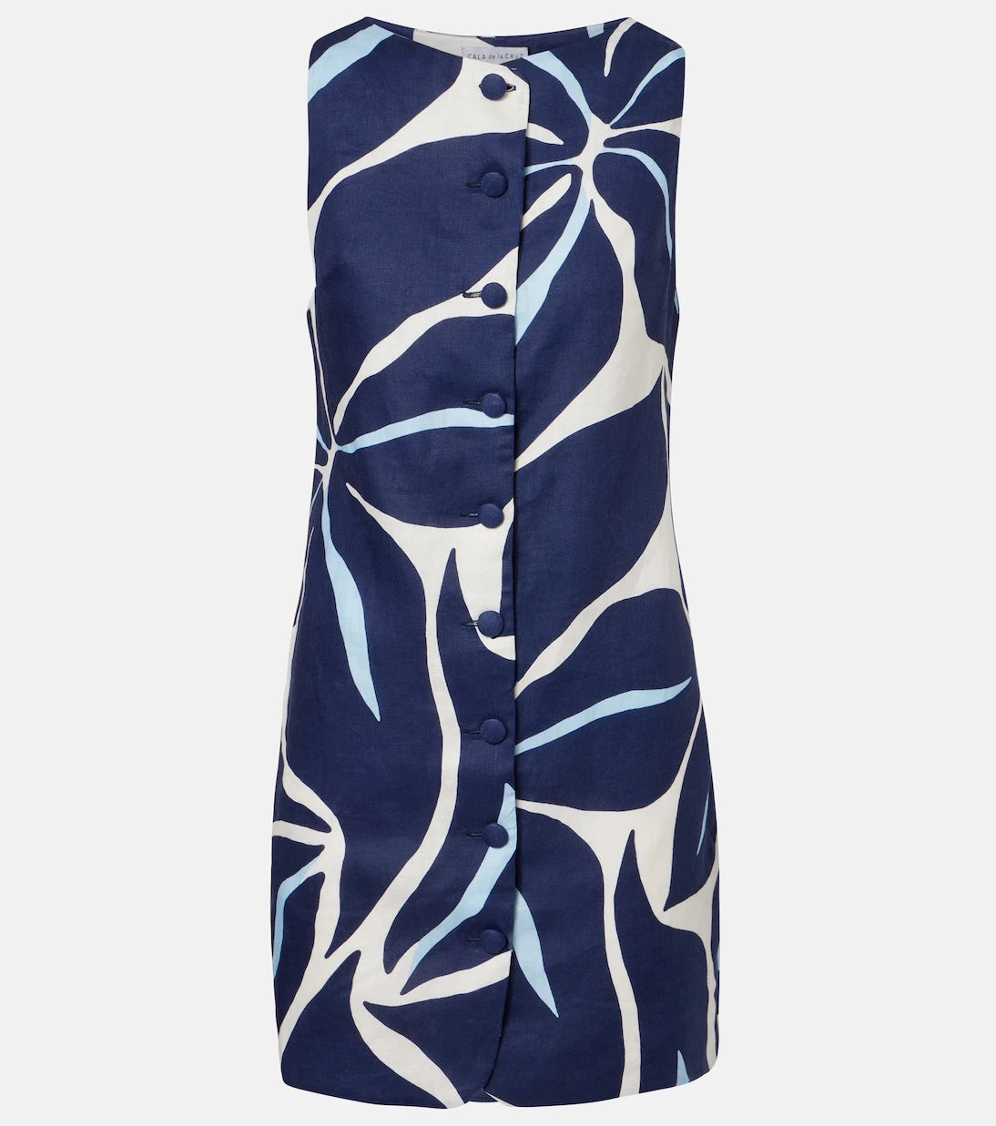 Cala de la Cruz - Rhoda printed linen minidress