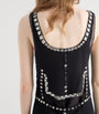 Prada Black Tulle Embellished Mini Dress