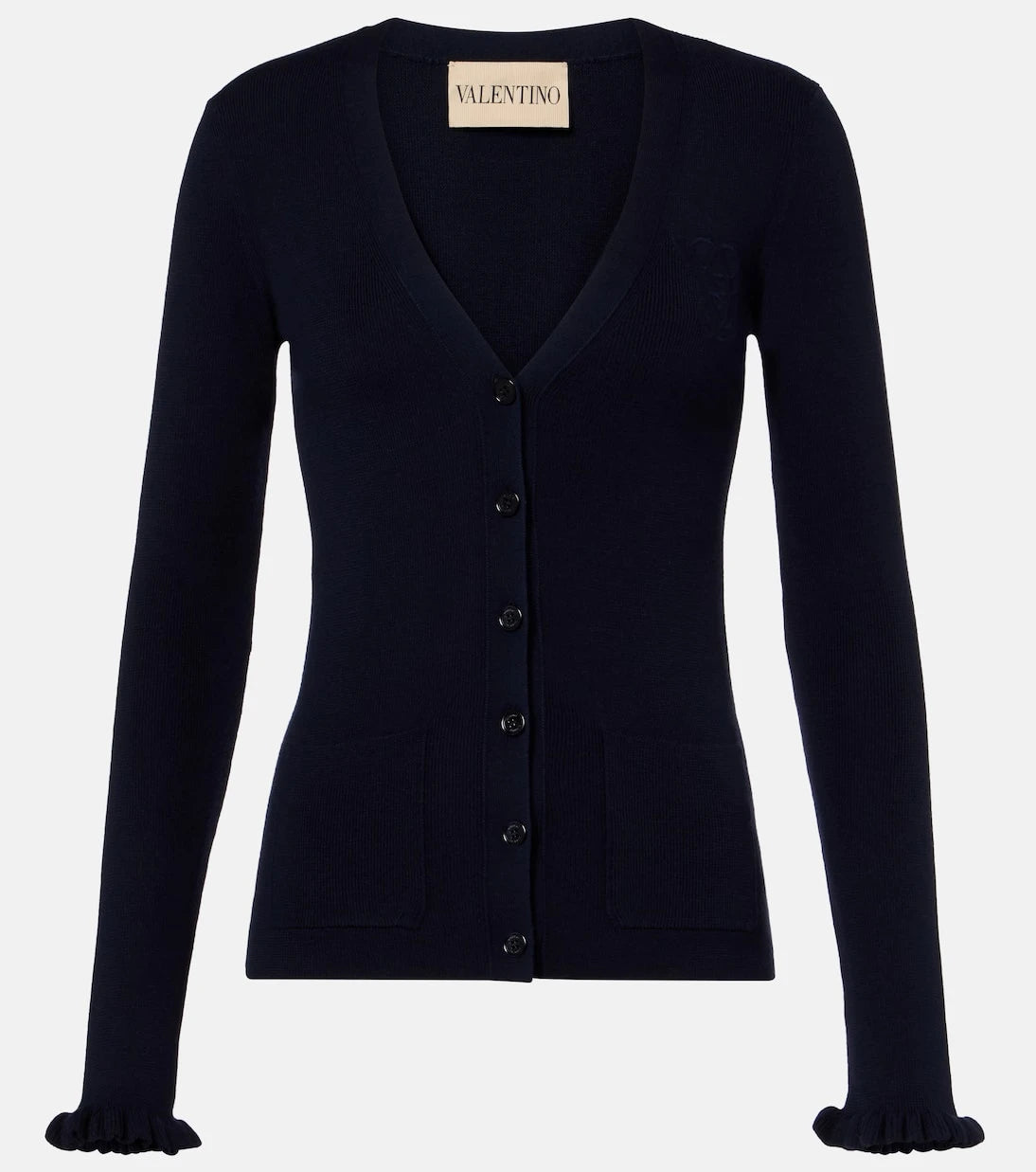 Valentino - Ruffled virgin wool cardigan