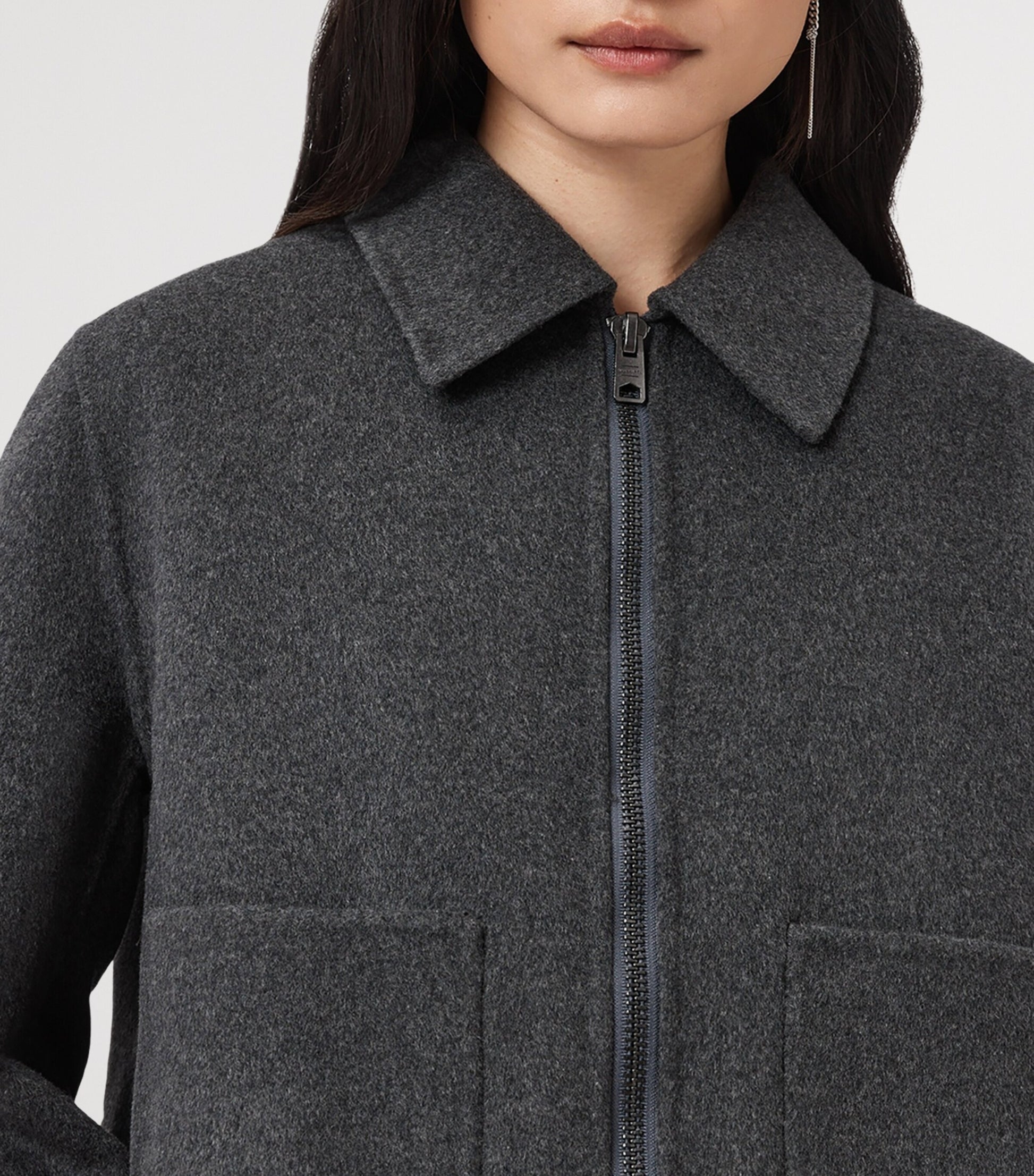 Wool-Blend Seannah Jacket CHARCOAL GREY
