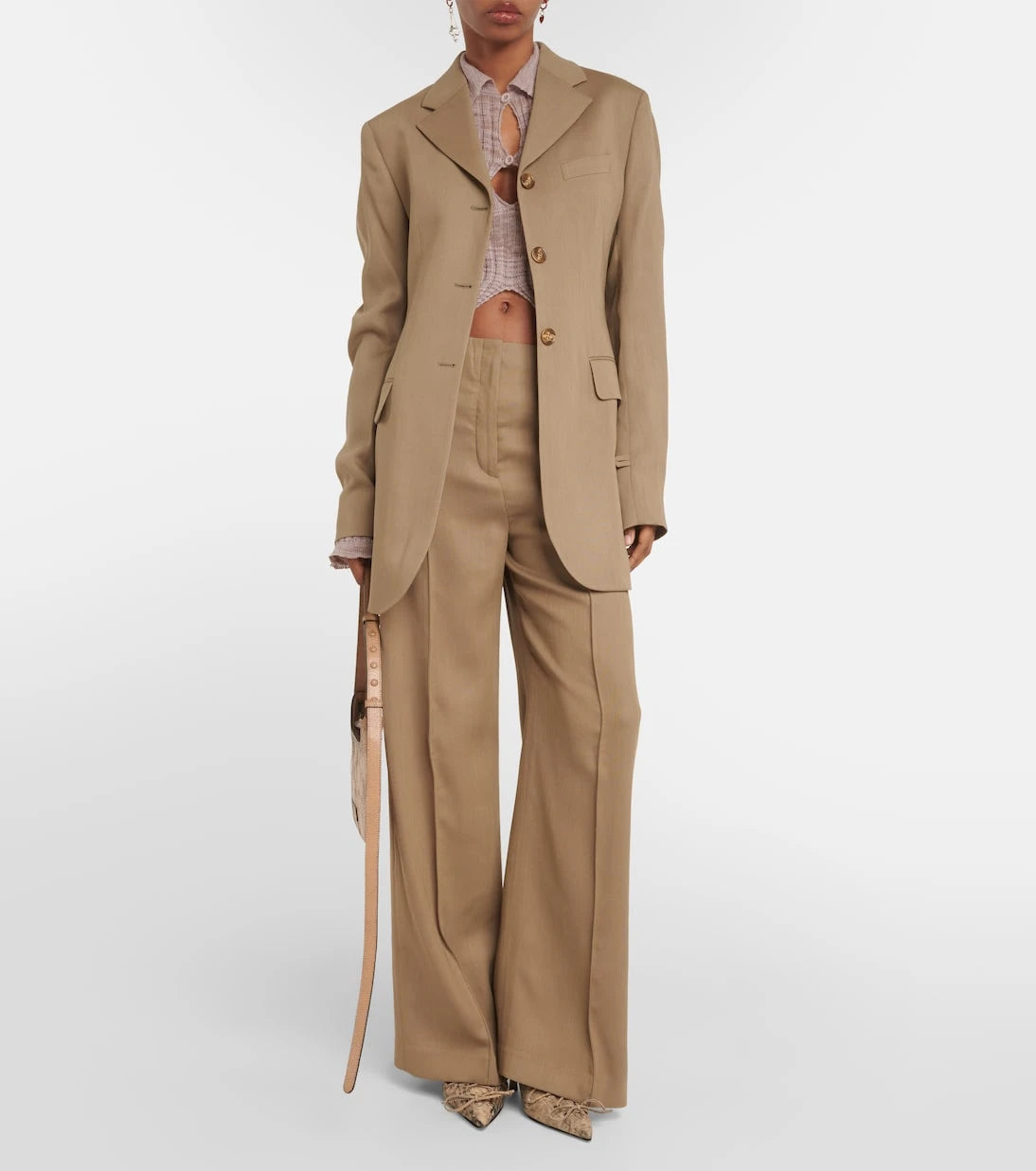 Acne Studios - سترة جولسي من مزيج الصوف بقصة صف أزرار واحد