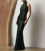 Green Satin Halterneck Dress