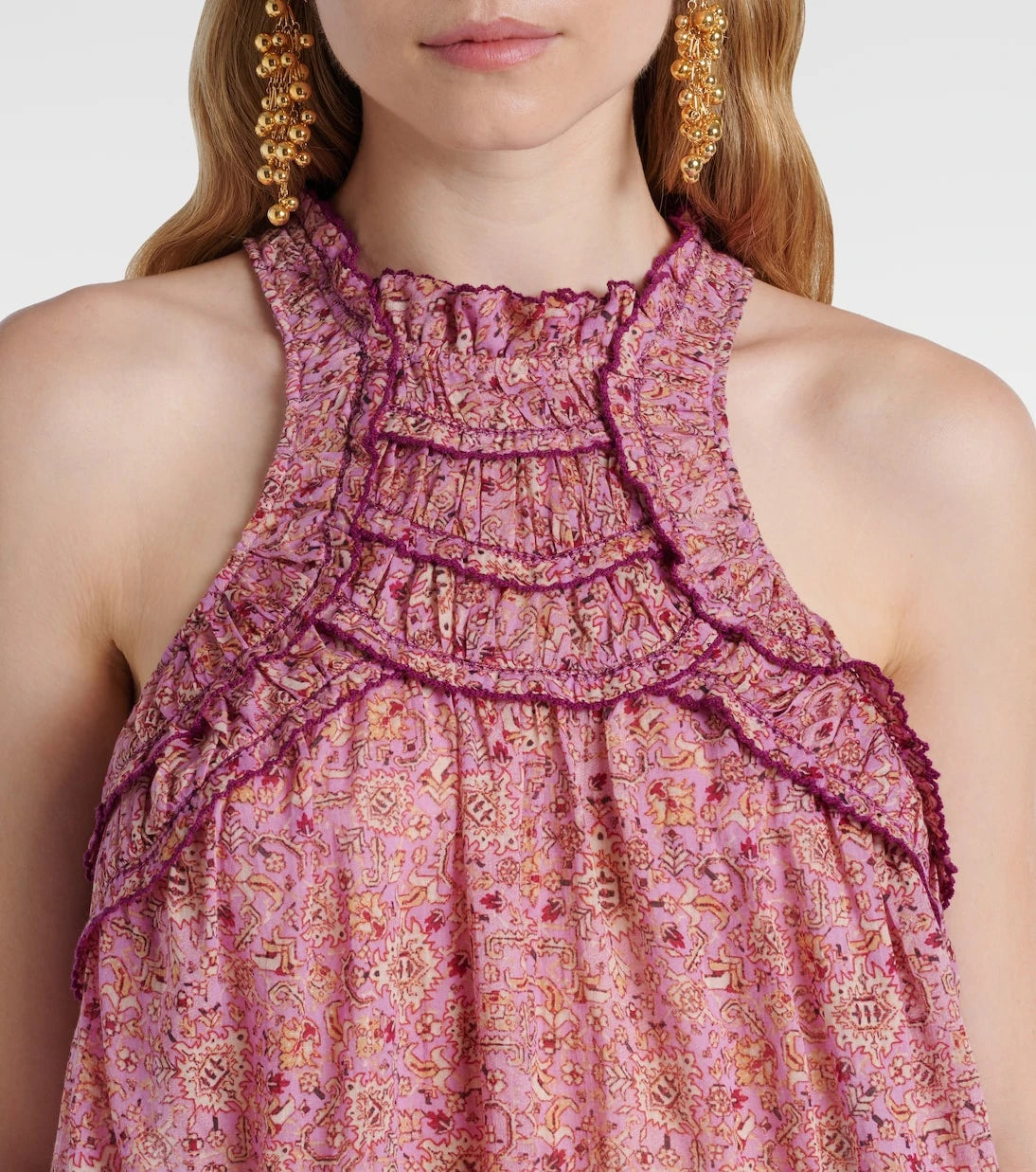 Marant Etoile - Carlee printed ruffled cotton blouse