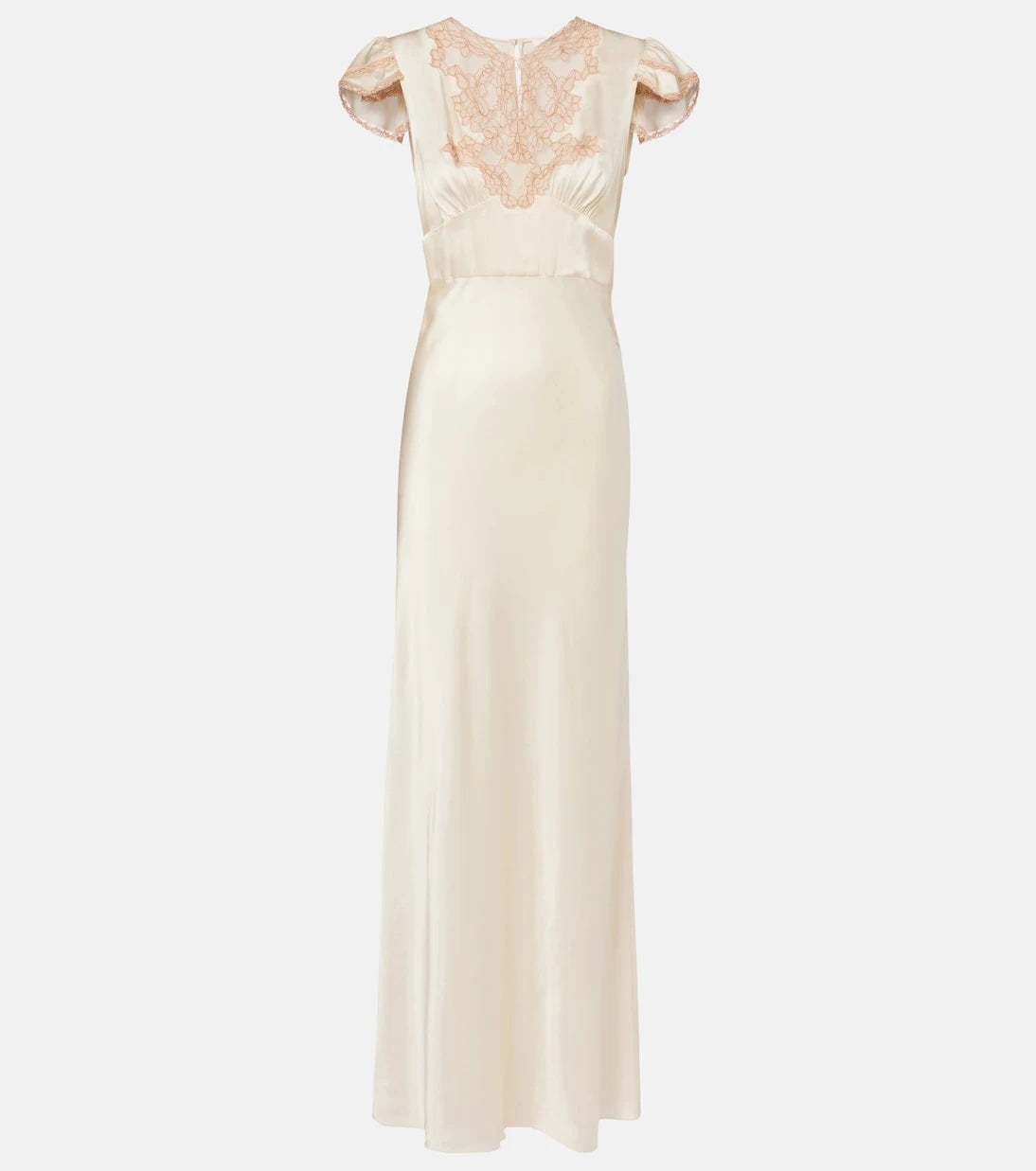 Chloé - Lace-trimmed silk satin maxi dress