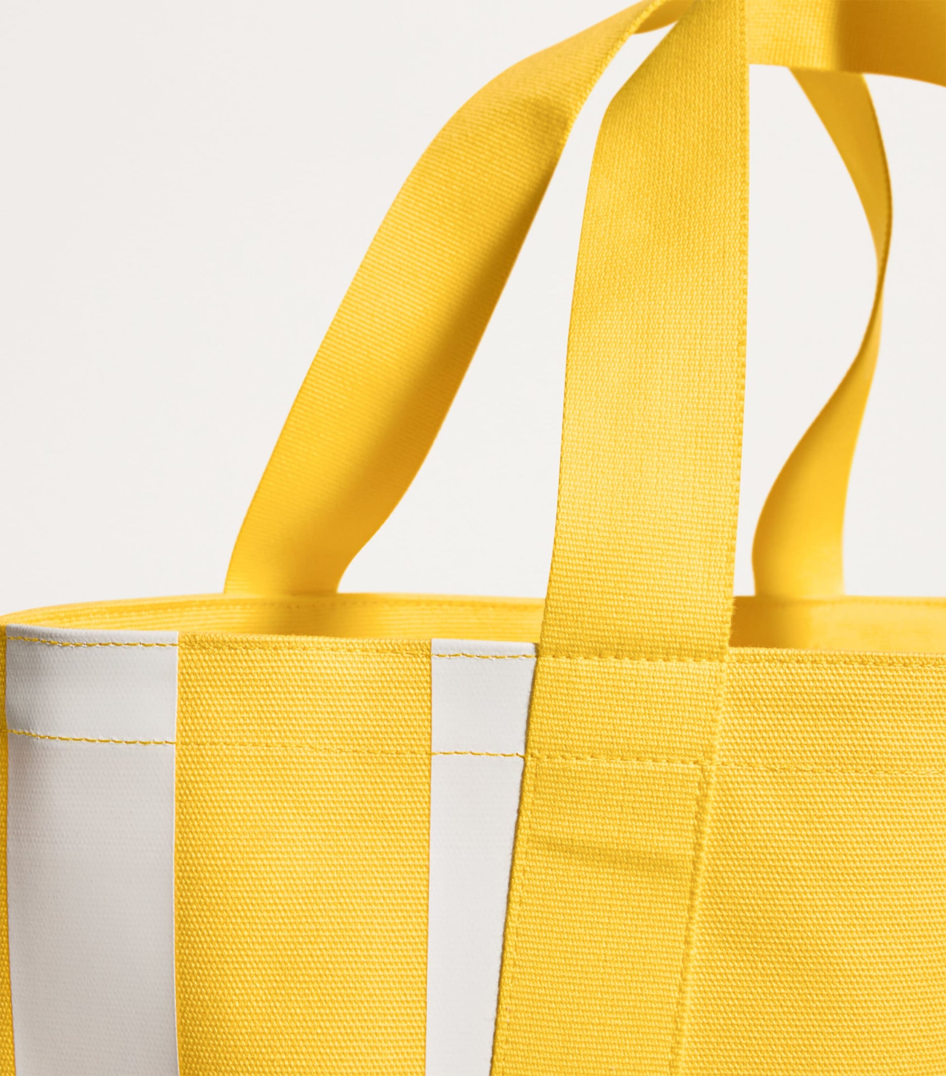 Yellow Medium Cotton Logo Tote Bag