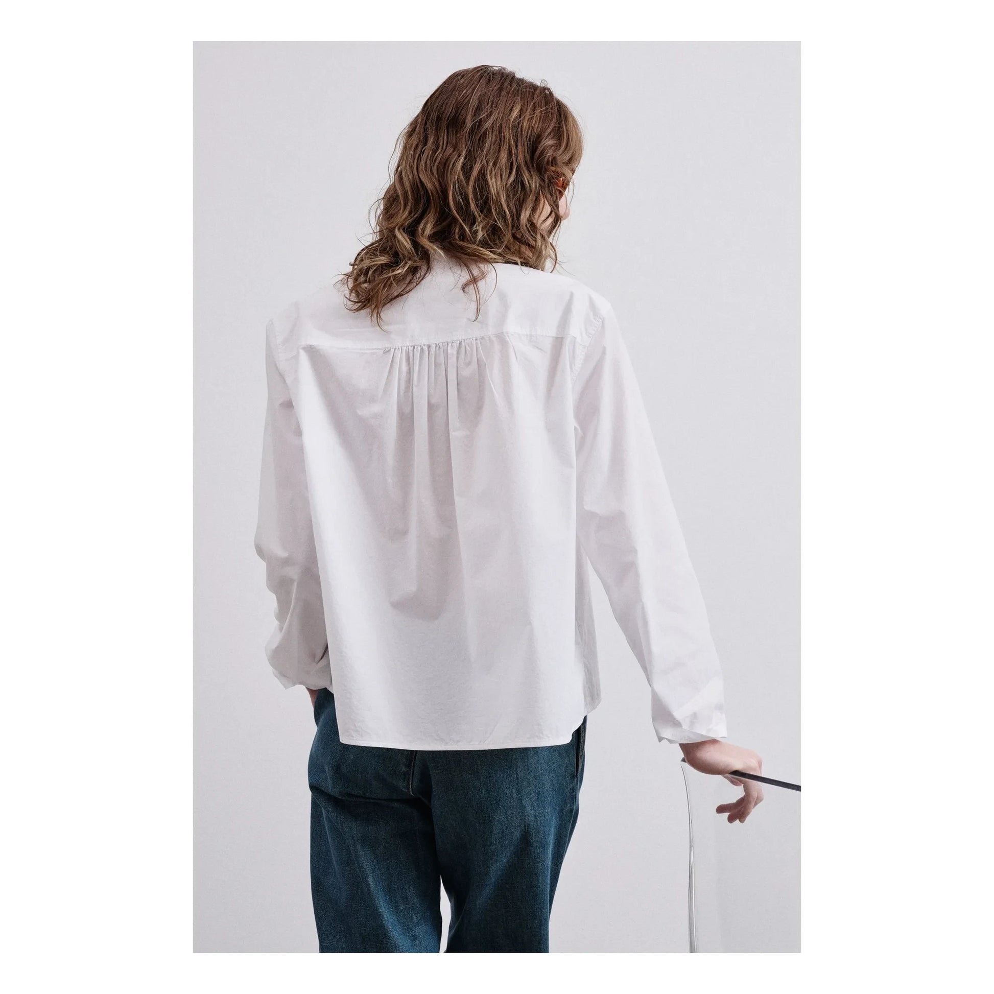 Pomandère - Cotton Poplin Blouse | White