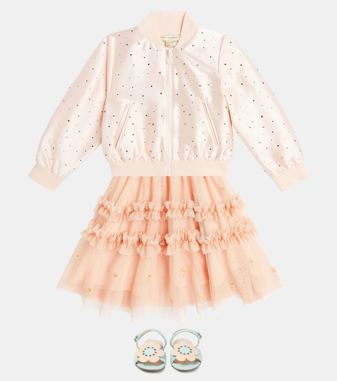 Stella McCartney Kids - Embellished satin bomber jacket