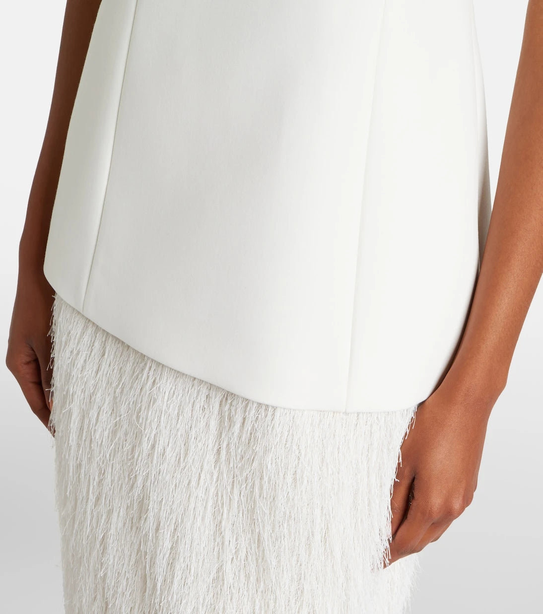 Róhe - Bridal fringed wool-blend gown