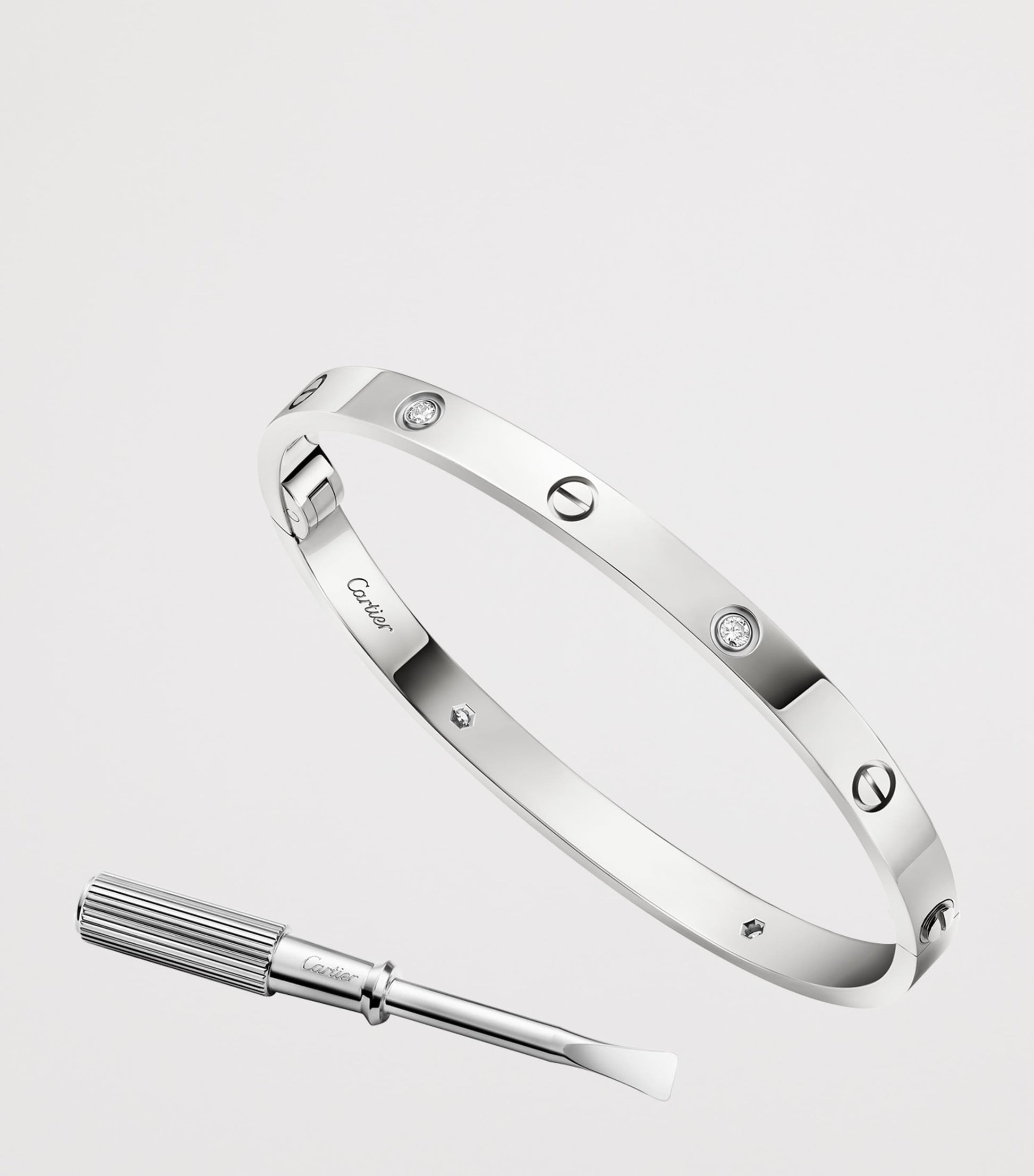 Medium White Gold and Diamond LOVE Bracelet