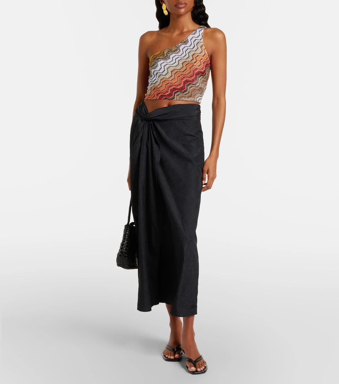 Missoni - توب قصير لامع بكتف واحد