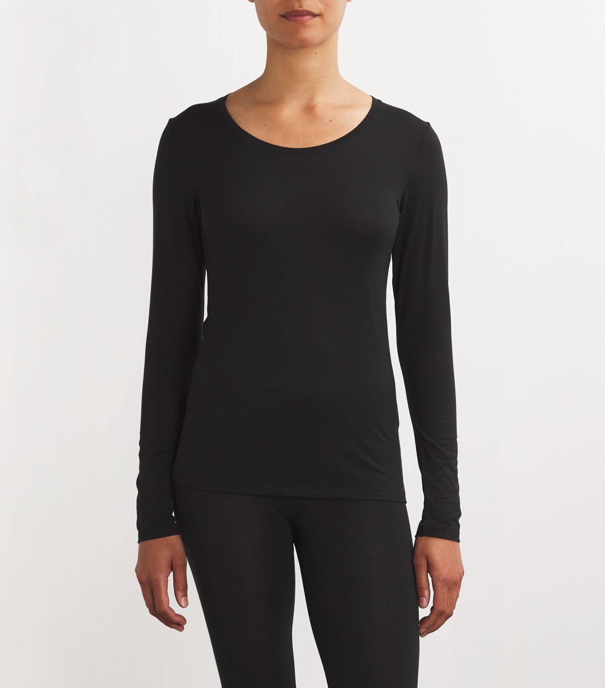Falke Black Long-Sleeve Daily ClimaWool T-Shirt