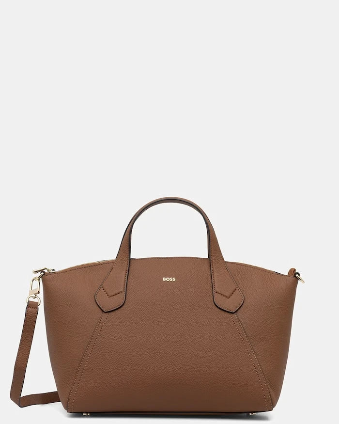 BOSS чанта tote дамска от имитация на кожа Lenah Zip Tote M