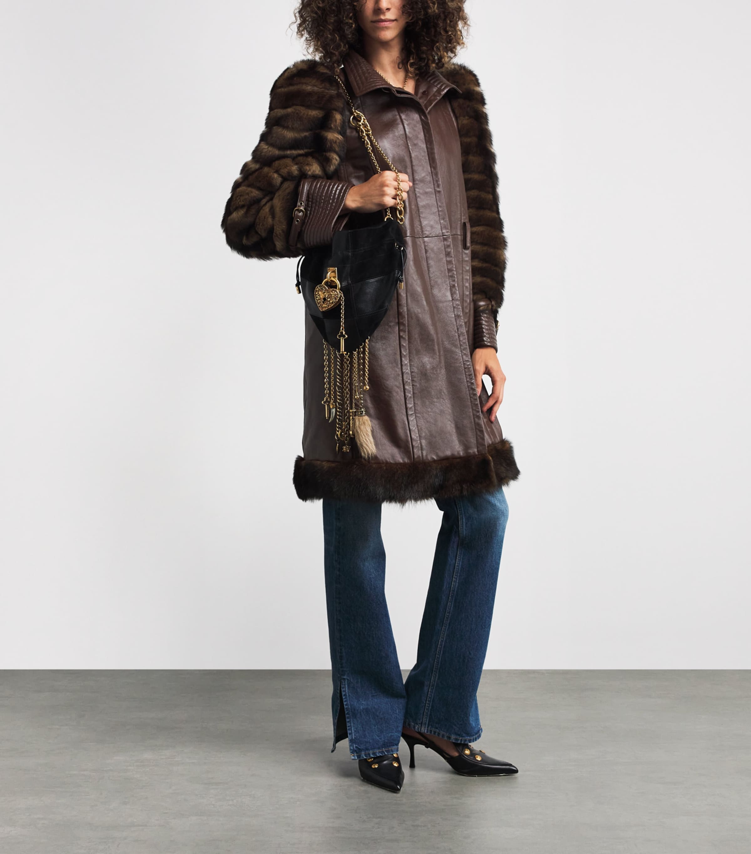 Chloé Black Patchwork-Leather Charms Cross-Body Bag