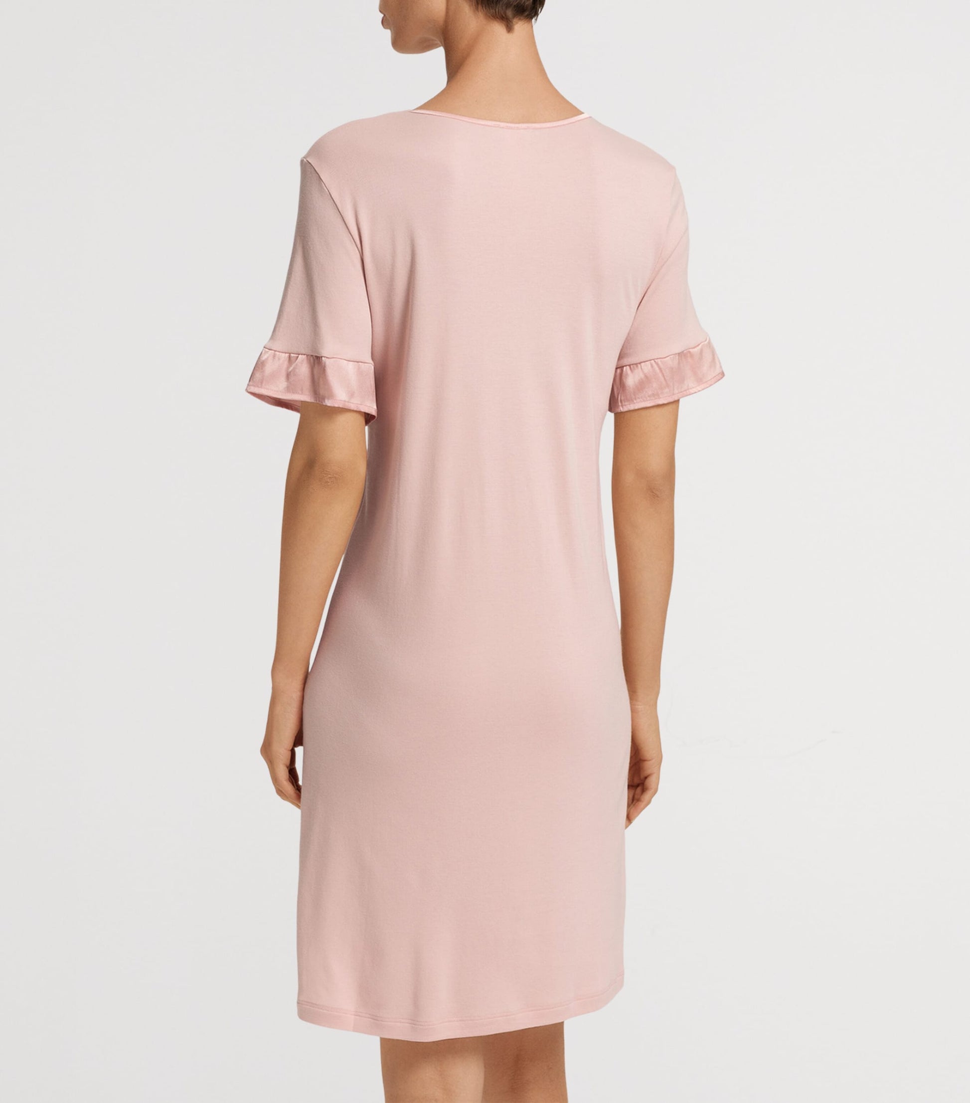 Hanro Nude Cotton-Blend Short-Sleeve Claire Nightdress