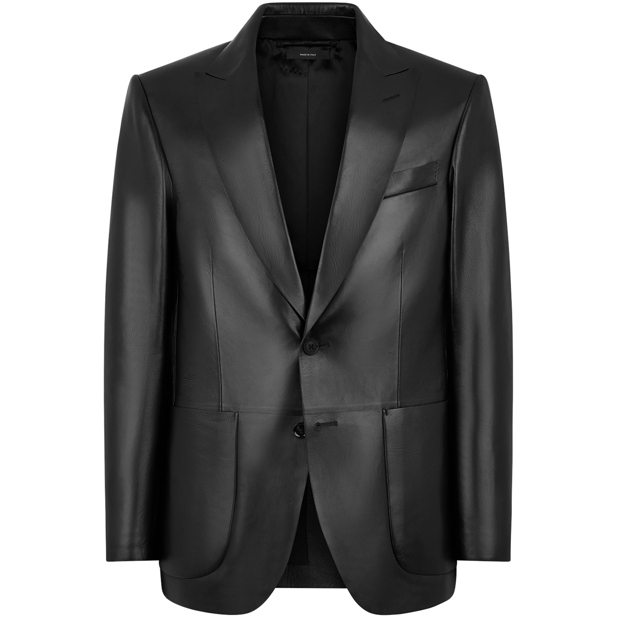 TOM FORD Black Lambskin Single-Breasted Blazer