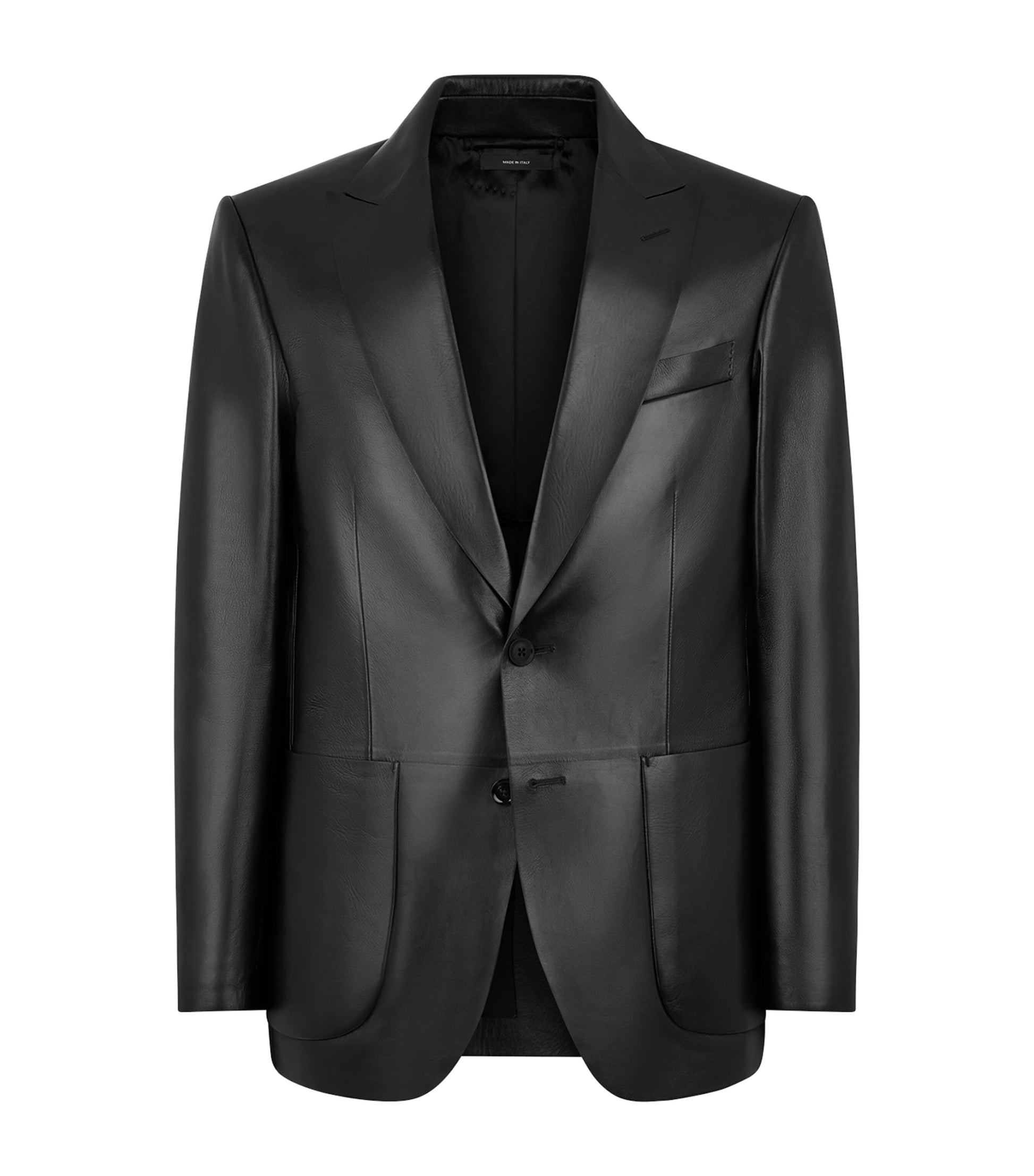 TOM FORD Black Lambskin Single-Breasted Blazer