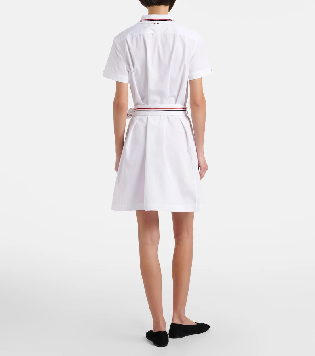 Thom Browne - Belted cotton poplin shirt dress