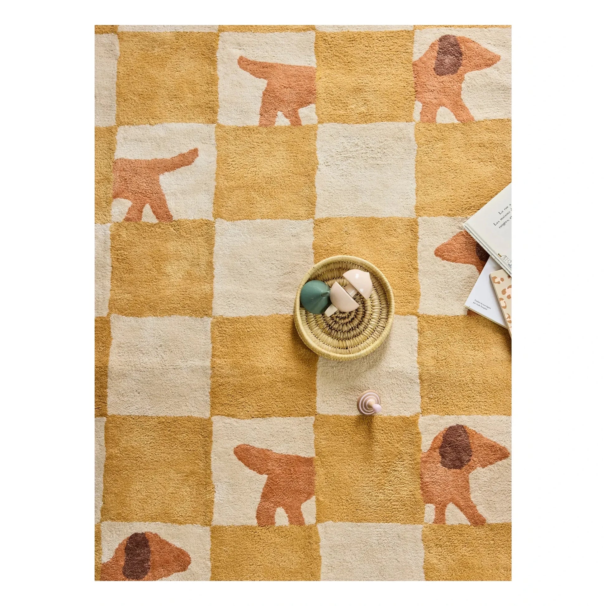 Bleuu-studio - Walter Damier rug | Ochre