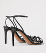 Ralph Lauren Collection Black Leather Embellished Kiera Sandals 95