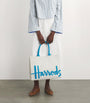 Harrods Blue Large Cotton Logo Tote Bag