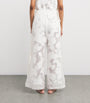 Loretta Caponi White Lace-Trim Clarissa Trousers