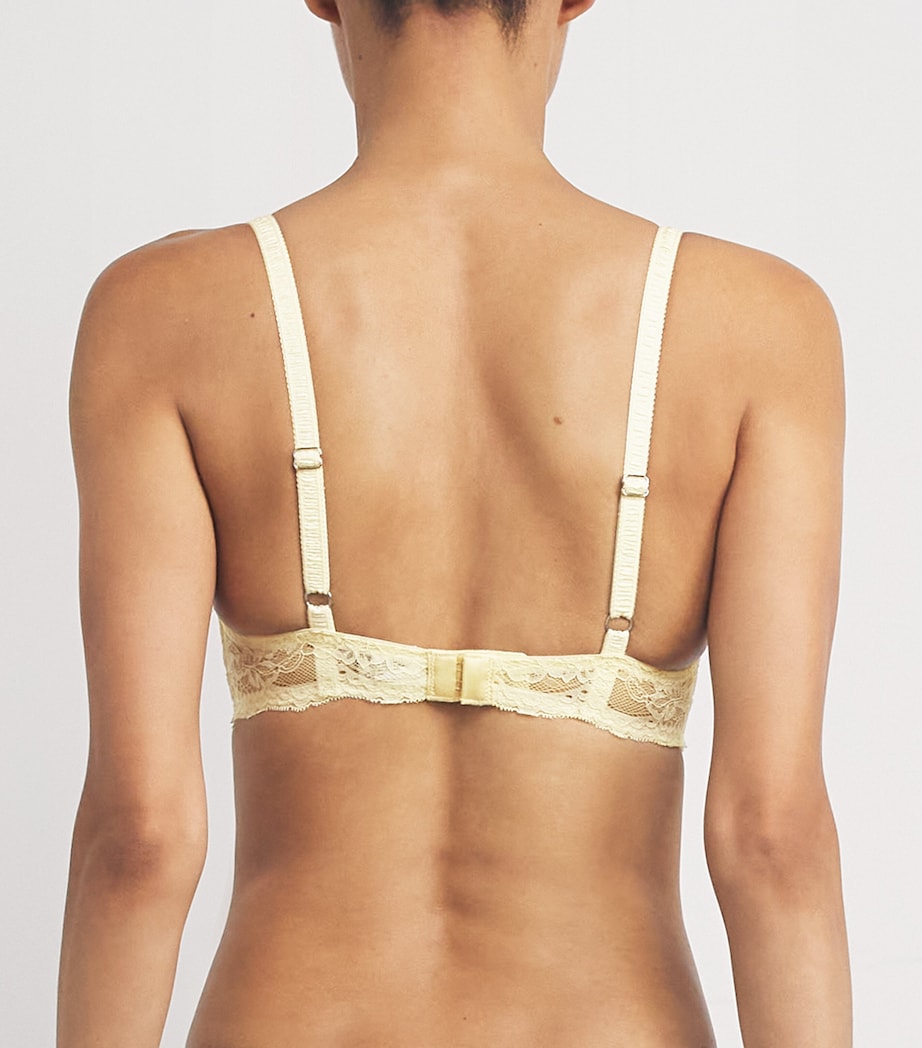 Fleur Du Mal Yellow Lace Bianca Balconette Bra