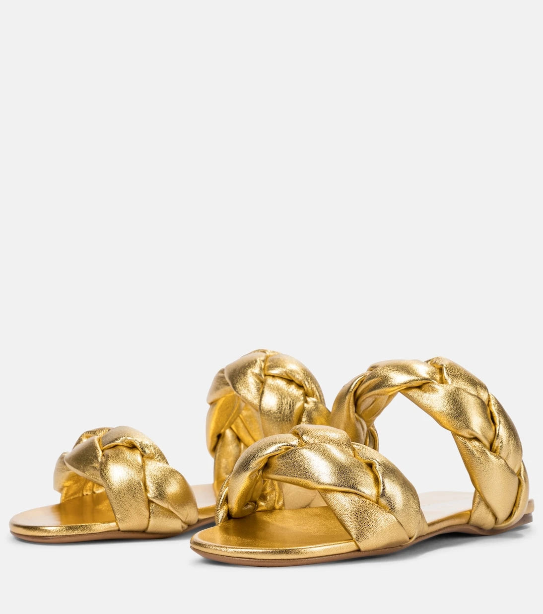 Miu Miu - Braided leather slides