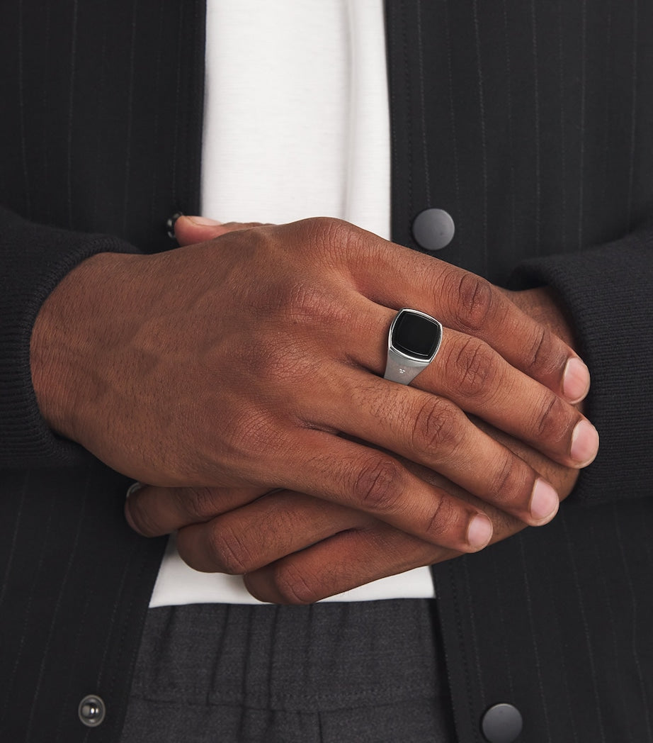 Tom Wood Polished Onyx Kay Signet Ring