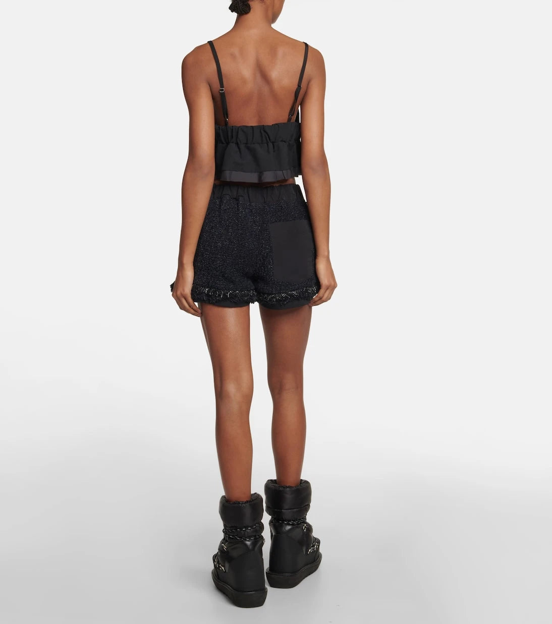 Sacai - Drawstring tweed shorts