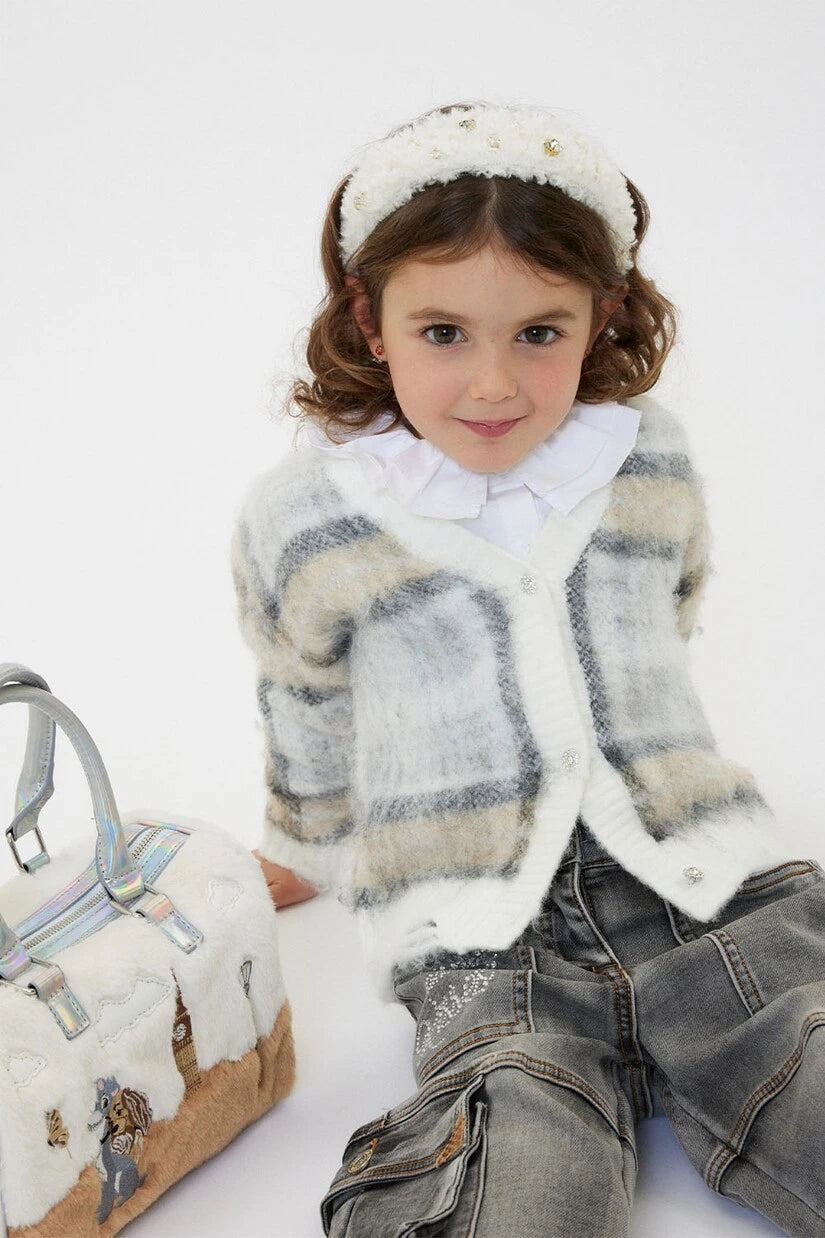 Monnalisa - Plaid cardigan