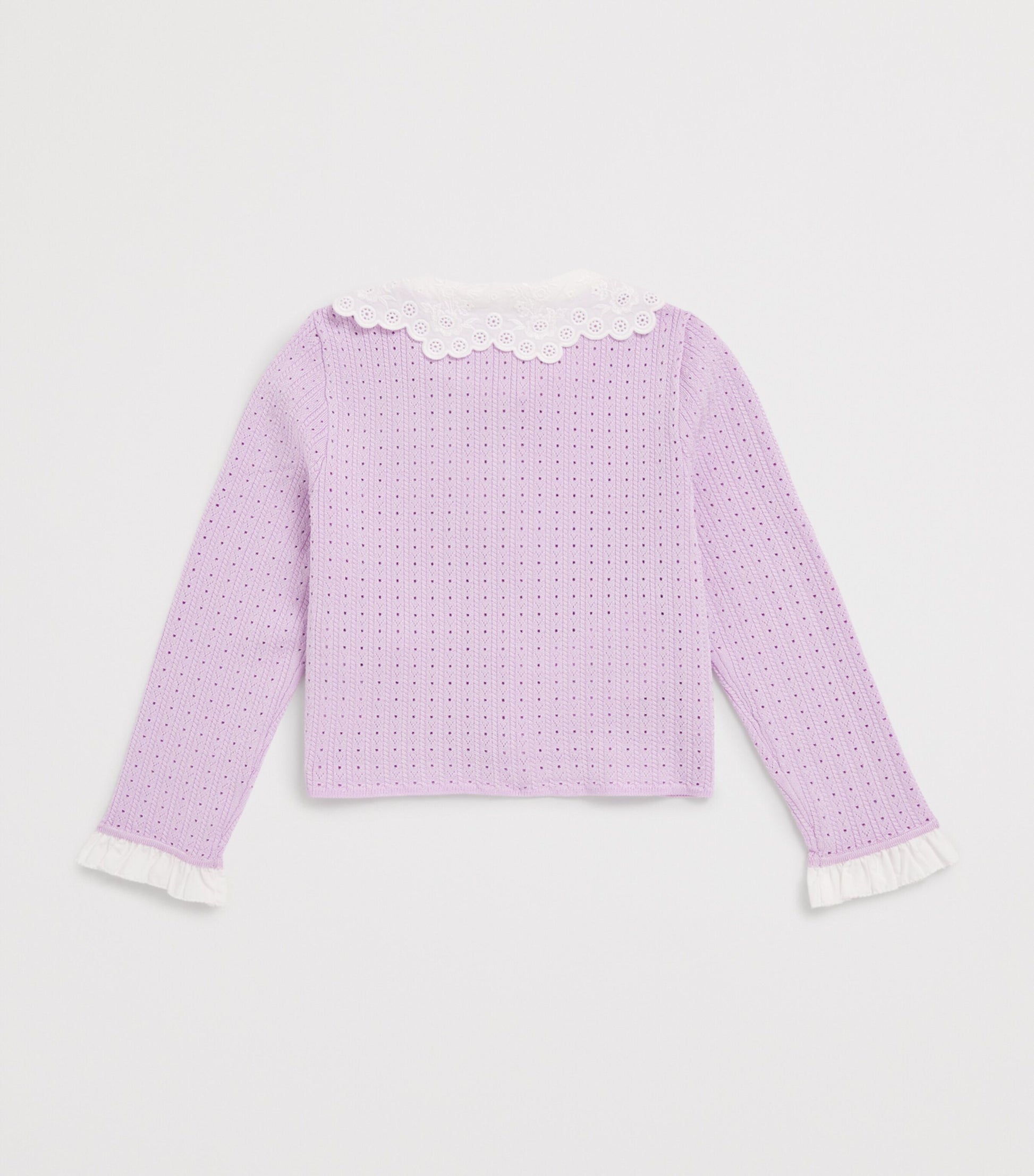 Self-Portrait Kids Pointelle Knitted Ribbed Cardigan (3-12 Years)