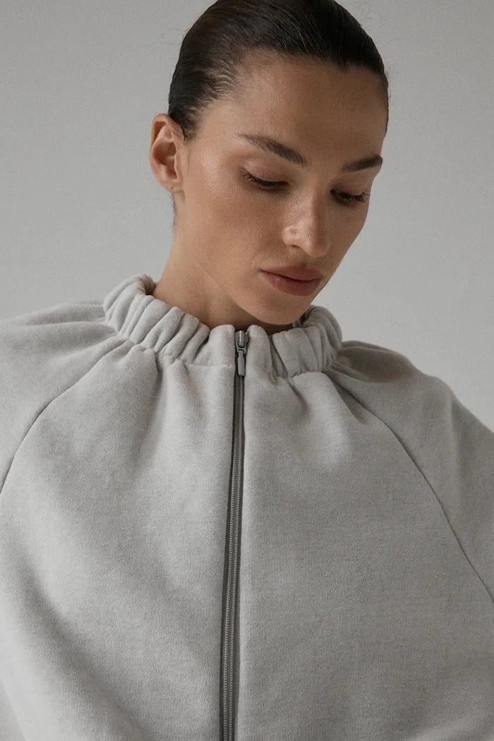 Muuv суичър с цип дамски с памук SMOOTH COTTON