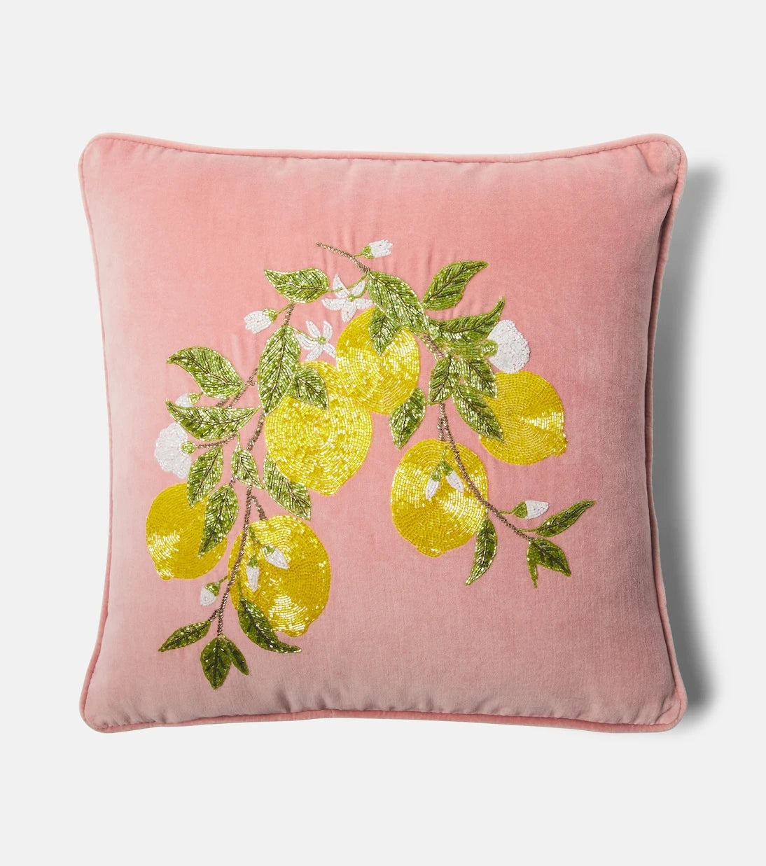 Les-Ottomans - Embroidered cotton velvet cushion